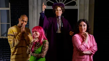 Emmeline Pankhurst with Ben Hurst, Charlie Craggs and Florence Given